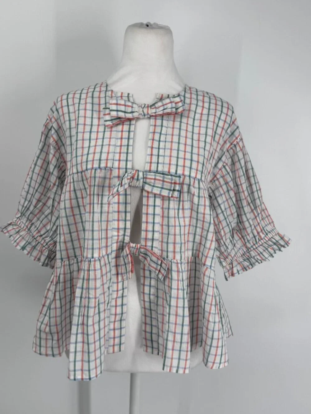 Anthropologie Bow-Front Tiered Top Size XXS NWT